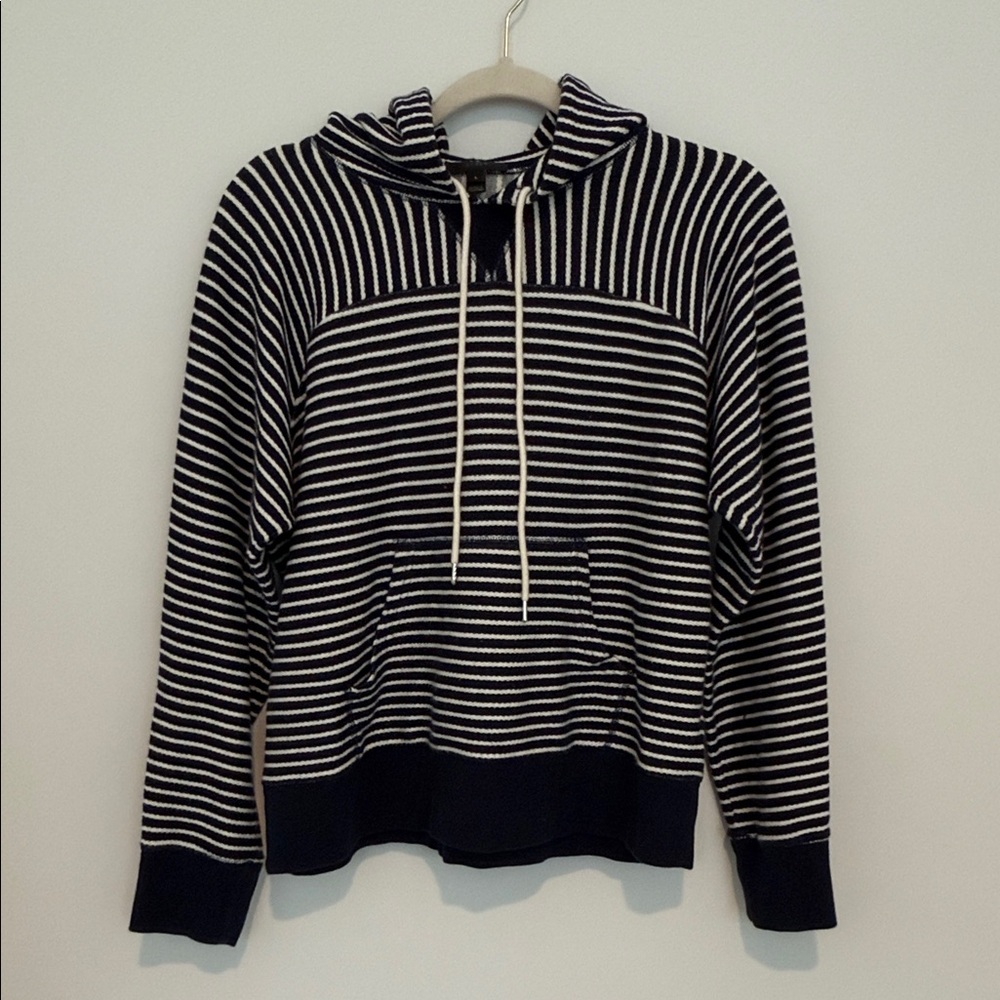 J. Crew Navy and White Striped Pullover Size L